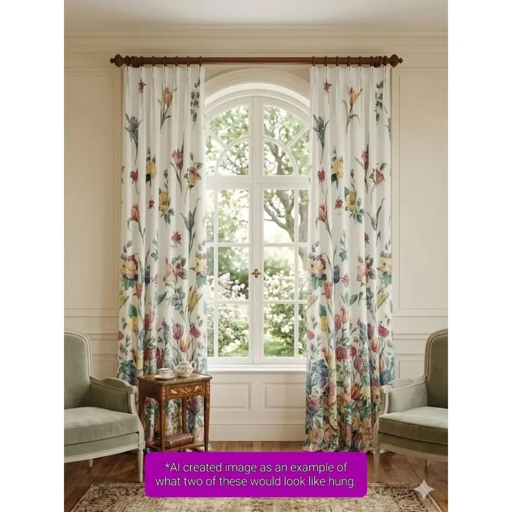 Vintage 80s Springmaid Floral Curtain Panels Cottagecore Chintz Set of 4 | Rare!